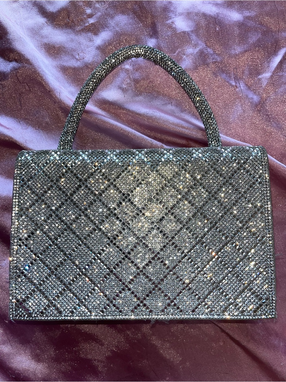 Crystal-Embellished Black Evening Top-Handle Bag - Picture 2 of 4